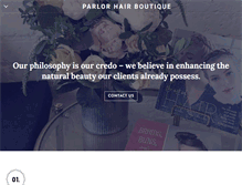 Tablet Screenshot of parlorhairboutique.com